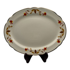 Hall China Autumn Leaf Oval Serving Platter (Jewel Tea)
