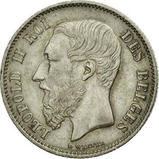 [#71051] Coin, Belgium, Leopold II, 50 Centimes, 1866, AU(55-58), Silver, KM:26