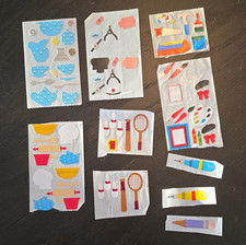 Assorted Scrapbooking Stickers Lot, Multicolor Crafts Mix Art Kitchen Sports