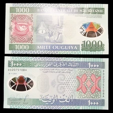 Mauritania 1000 Ouguiya 2014 Polymer Banknote Currency World Paper Money Cash