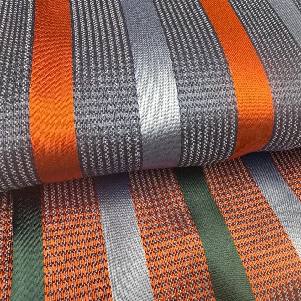 100% Italian Silk Striped Fabric Panels 4yds Total Set Of 2 New Condition - Image 2 of 4