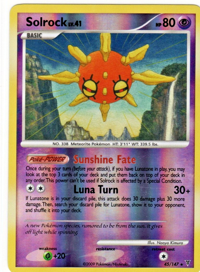 Solrock 45/147 Rare Supreme Victors Pokemon Reverse Holo Lightly Played