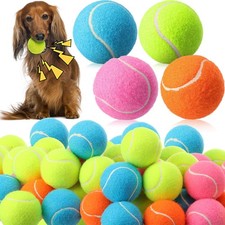 Skylety 100 Pcs 2.5 Inch Squeaky Tennis Balls Bulk for Dogs Bouncy Floatable