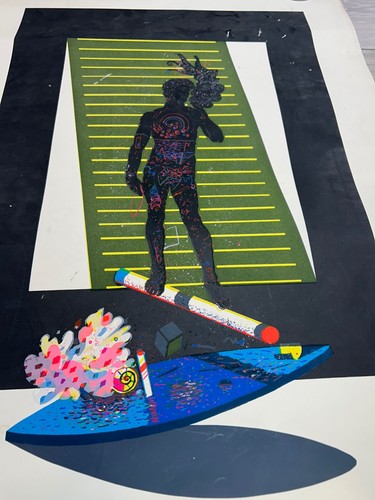 BRANKO MILJUS - Serigrafía Firmado Abstracto Arte Serbio Titulado "David"? - Imagen 4 de 8