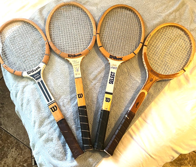 4-60-70S VINTAGE WILSON Wood CHRIS EVERT TENNIS RACKETS GREAT CONDITION CON AGE