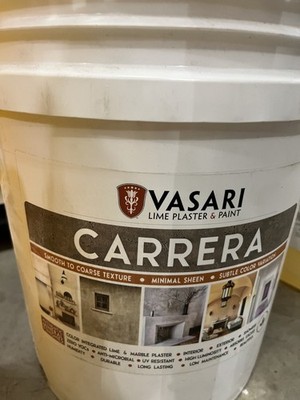 Vasari Carrera Lime Plaster & Paint White Base Coarse Sand Finish 2 Gallon