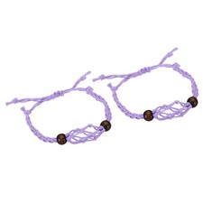 7.87-11.02" Empty Stone Holder, 2 Pack 1.38" Wax Rope, Purple