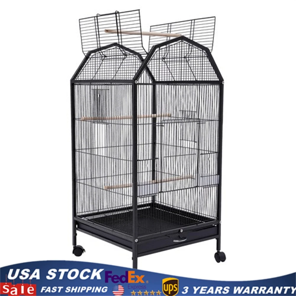Bird Cage Large Play Top Parrot Finch Cage Macaw Cockatoo Pet Supply with Stand