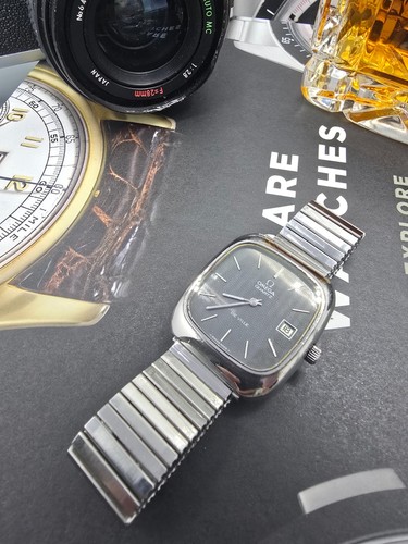 Omega De Ville De Colección - Estuche Cuadrado Guijarro - Esfera Chevron Gris - Para Reparación - Imagen 11 de 17