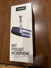 Shure MV7 USB XLR Podcasting Dynamic Microphone - Silver