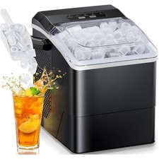 Ice Maker Countertop 9 Cubes Ready in 6 Mins Ice Machine with 2 Ice Sizes Black