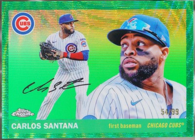 2025 Topps Chrome Platinum - Green Wave Refractors #93 Carlos Santana /99 NM