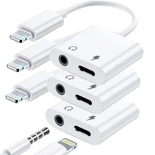 [Apple Mfi Certified] 3Pack Headphone Adapter for   2 in 1 Lightning to 3.5Mm A