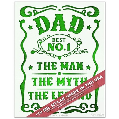 Dad Quote Stencil - Best No 1 Father Gift Sign 10 Mil Mylar Template