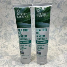 Desert Essence Tea Tree Oil & Neem Toothpaste 6.25oz ( Lot of 2 ) New