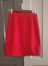 JG Hook Wool Red Pencil Skirt Lined 2 Petite