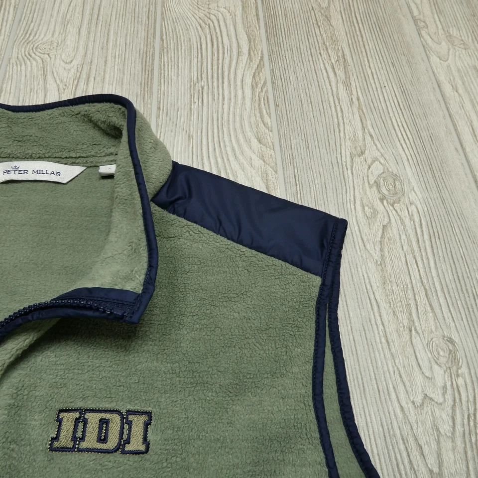 Chaleco polar junto al mar Peter Millar para hombre talla XL verde salvia golf viaje ajuste regular Foto 3 de 4