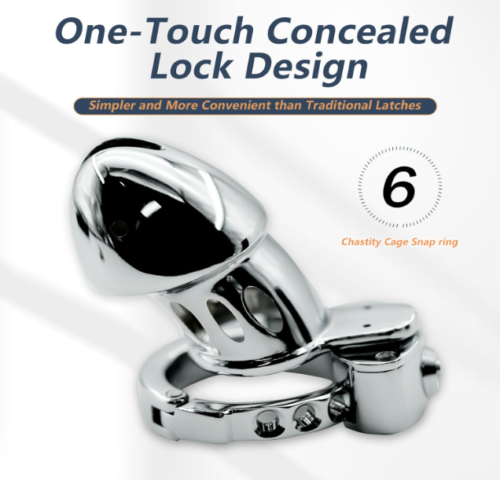 Metall Keuschheitskäfig Peniskäfig Ring Abschließbare Chastity Cage Männer DE - Bild 4 von 24