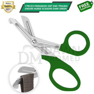 Paramedic EMT EMS Trauma Shear Nurse Scissor First Aid 7.25'' Dark Green German G