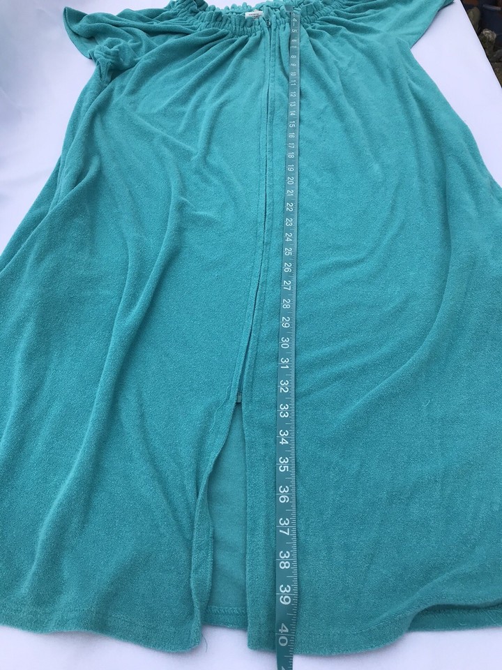 Vtg Collections Etc Med Terry Cloth Dress Zipper Robe House Coat Cover