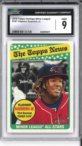 Vladimir Guerrero Jr. RC 2018 Topps Heritage Minor League The Topps News CGC 9