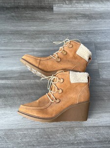 sherpa wedge booties
