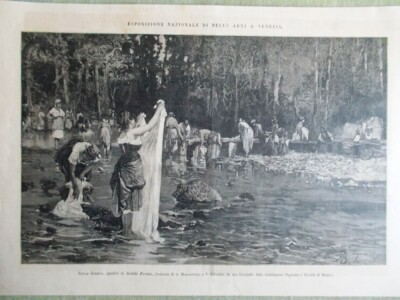 1887 Fine Arts Venice Exhibition on the Stroness Achille Formis Print
