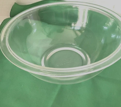Pyrex Mixing Bowl Clear Glass #323 1.5 Liter Made In USA 8-1/2" Diameter Used