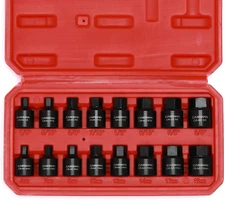 16 Piece 3/8 Inch Drive Low Profile Impact Hex Driver Set, Cr-Mo, 1/4"-3/4", ...