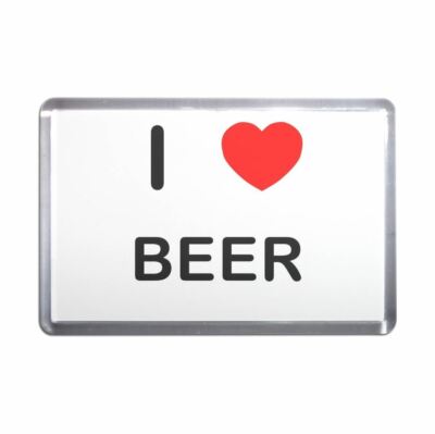 Bier I Love Herz Kunststoff Kühlschrankmagnet (S, M, L, XL)
