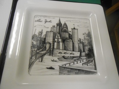 Great  NEW YORK Collector Plate CITIES Porcelain by Brunelli of Italy