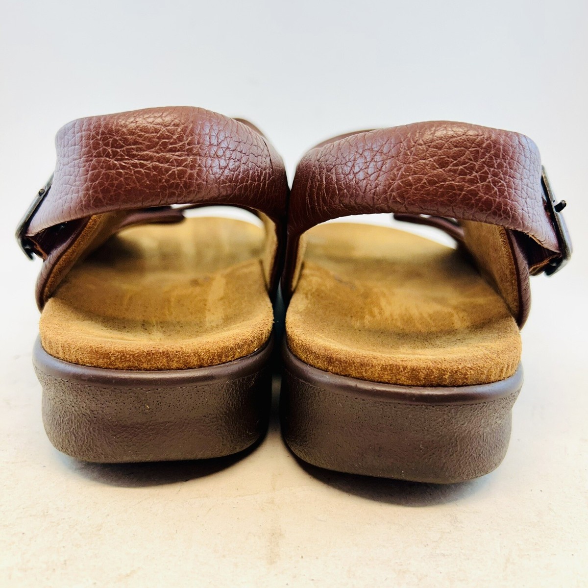 SAS Mens Bravo Sandals Brown Pebbled Leather Comfort Buckle Slingback 10 M Sas Mens Sandals Men main image 4