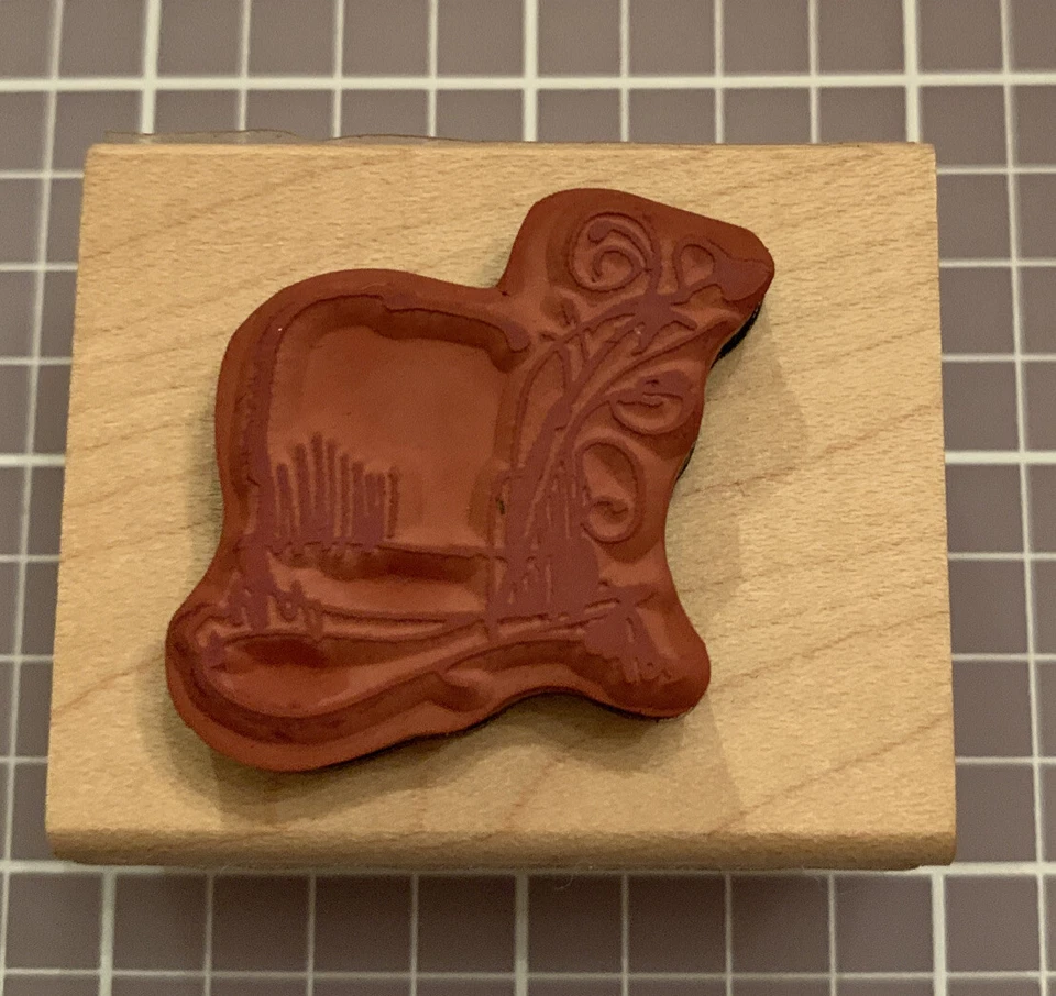 Sombrero con sello de goma Dawn Houser Inkadinkado boceto sombrero rojo sociedad sombrero de fantasía 8355K Foto 3 de 4