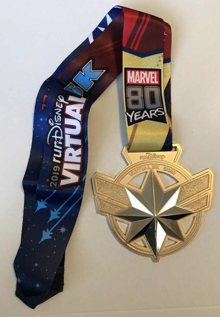 DISNEY Run Running MARVEL Race 2019 Medal CAPTAIN MARVEL Marathon 5K Free  Ship