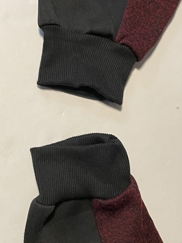Retro Stitch fleece full zip hoodie sweater mens small long sleeve burgundy red - Picture 5 of 10