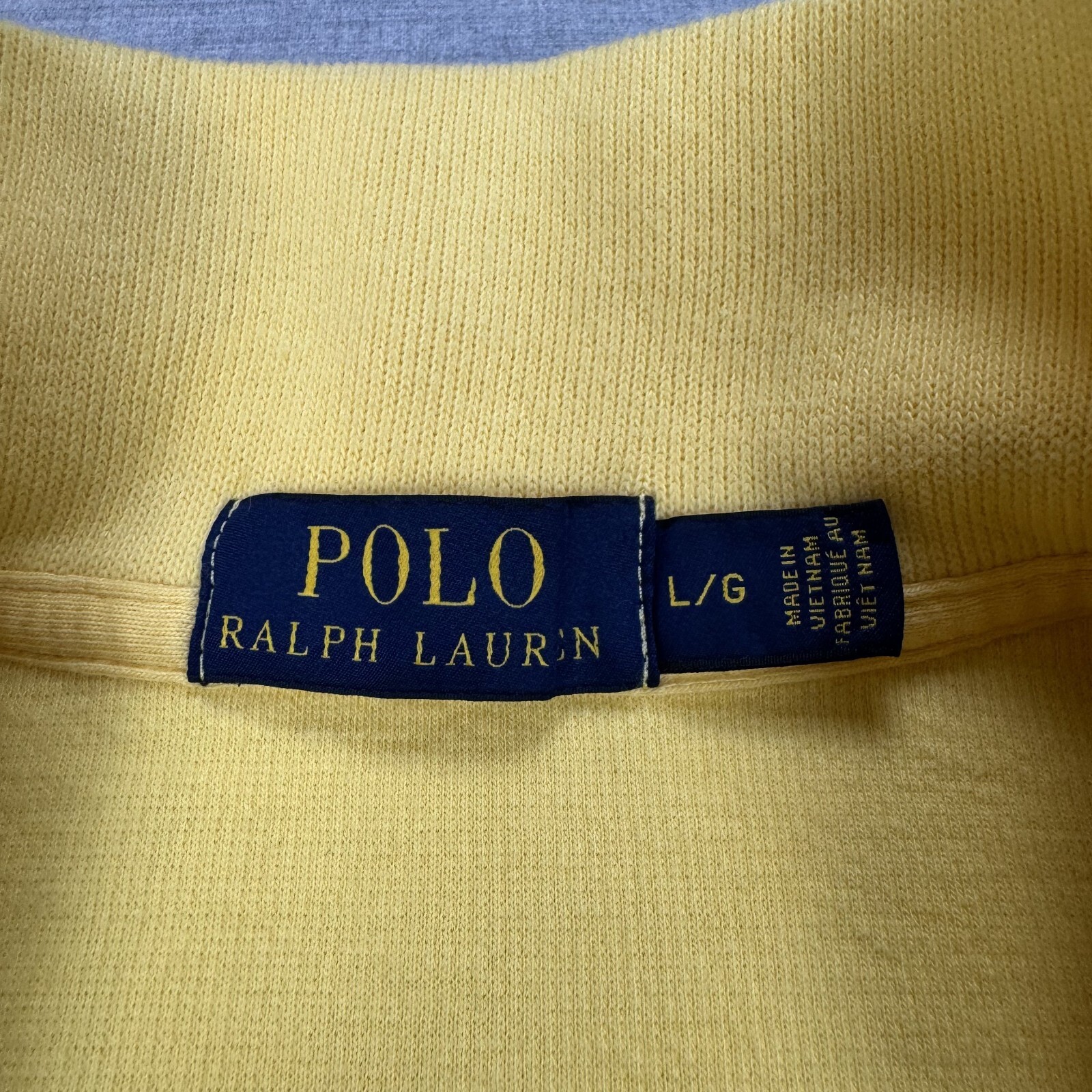 Polo Ralph Lauren maglione uomo grande giallo pony cotone felpa alta 1 4 zip