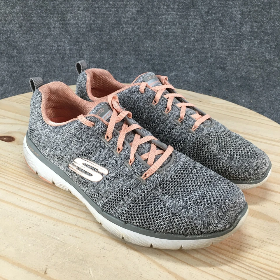 Skechers Zapatos Mujer 11 Flex Appeal 3 Mareas Altas Tenis Gris Con Cordones SN 13077 Foto 3 de 4