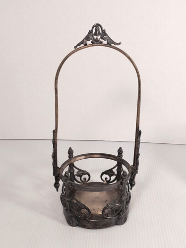 Atq Victorian EAPG Glass Etched Pickle Castor Barrel Pheasant Lid Simpson Hall - Picture 17 of 18
