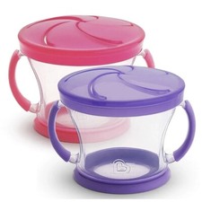 Munchkin Snack Catcher Dispenser   2-Pack: Pink  Purple   9-oz Capacity