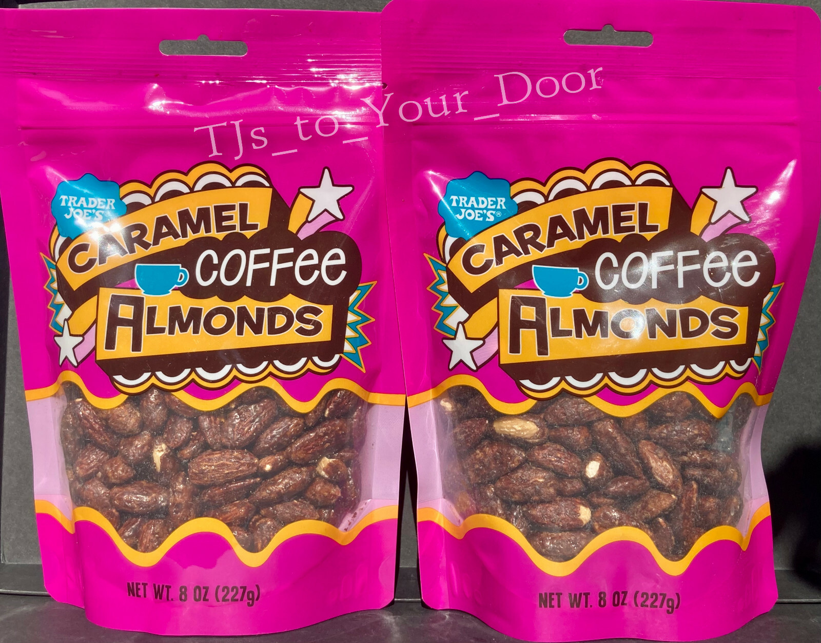 Trader Joe's Caramel Coffee Almonds Choose 1, 2, 3, or 4 Bags Free