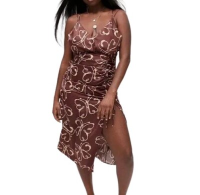 brown butterfly dress urban outfitters Butterfly Maxi Dress main image 0