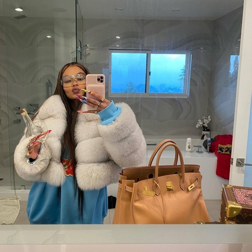 Womens Fashion Real Blue Fox Fur Cropped Coat Fluffy Jacket Natural Fur Outwear - Picture 7 of 11