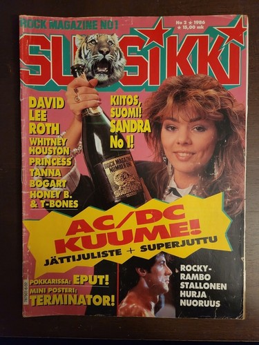 AC/DC - Finland Magazine Suosikki No 2 1986 - Sandra, David Lee Roth, Rocky