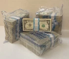 1 Pack ($100) Regular Circulated Bank Strap of One Dollar Bills. $100 Face Value