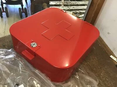 New Ikea Red Wall Mount Metal Cabinet First Aid Shelve Key