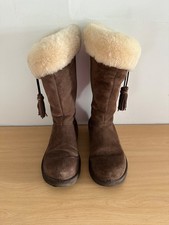 UGG Australia Chocolate Brown Suede Sheepskin Boots UK 5.5 EU 38 VGC