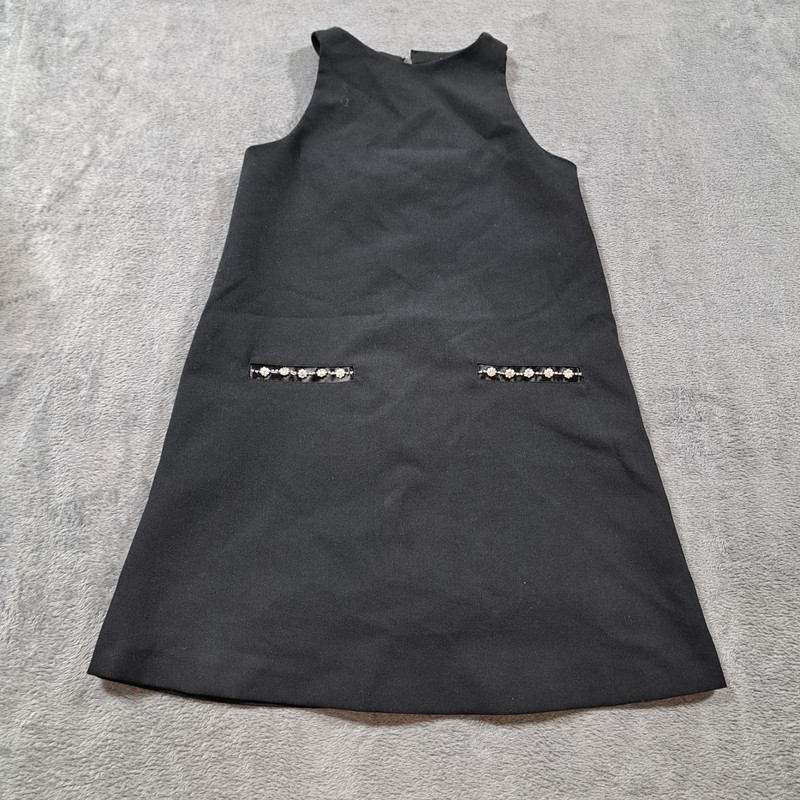 Zara Black Cocktail Sheath Dress Rhinestones Size 13-14 Years Round Neck