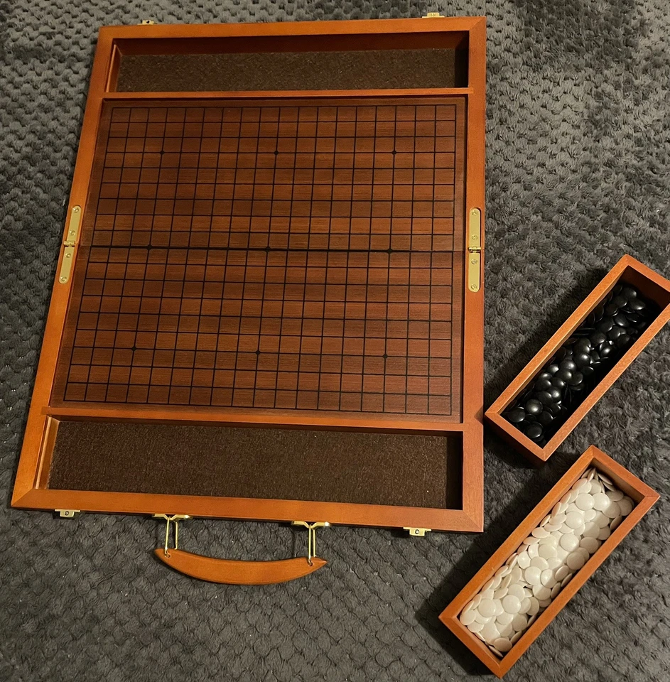 Philos Go Stones Set in Portable Wooden Case - Strategy Game - Full Size Board - Image 3 of 4