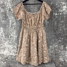 NEW Torrid Size 00/L Floral Tropical Peasant Boho Cottagecore Dress Brown NWT