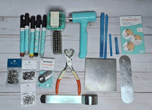 ImpressArt Metal Stamping Kit Hammer Block Bracelet Bender 3mm Stamp Set + More